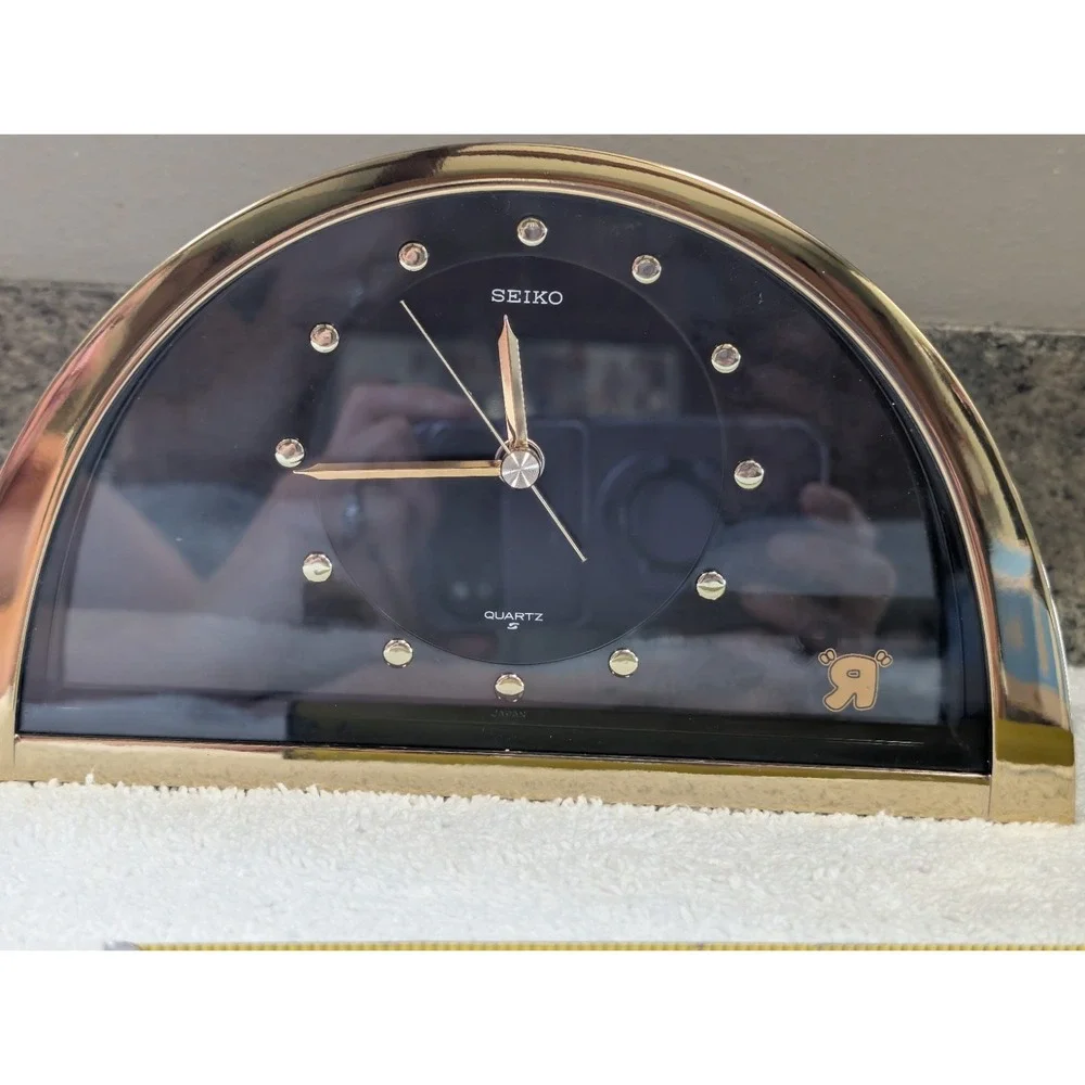 Vintage Seiko Half Moon Gold Tone Black Dial  TOYS 